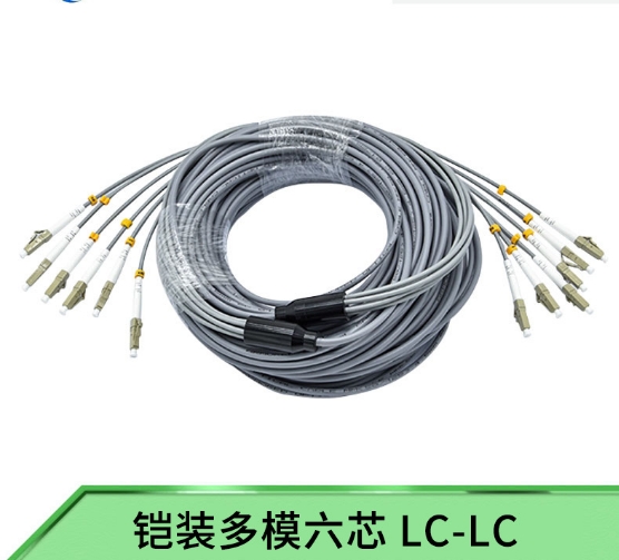 6芯多模矿用铠装光纤尾纤跳线LC-MM-5M-6X